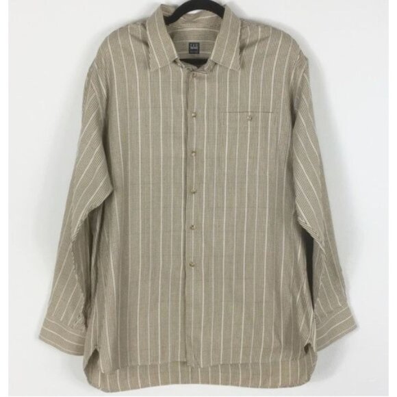 Ike Behar Brown Plaid Collared Button-Down Shirt Sz XL 100% Cotton Made in Peru - Picture 9 of 9